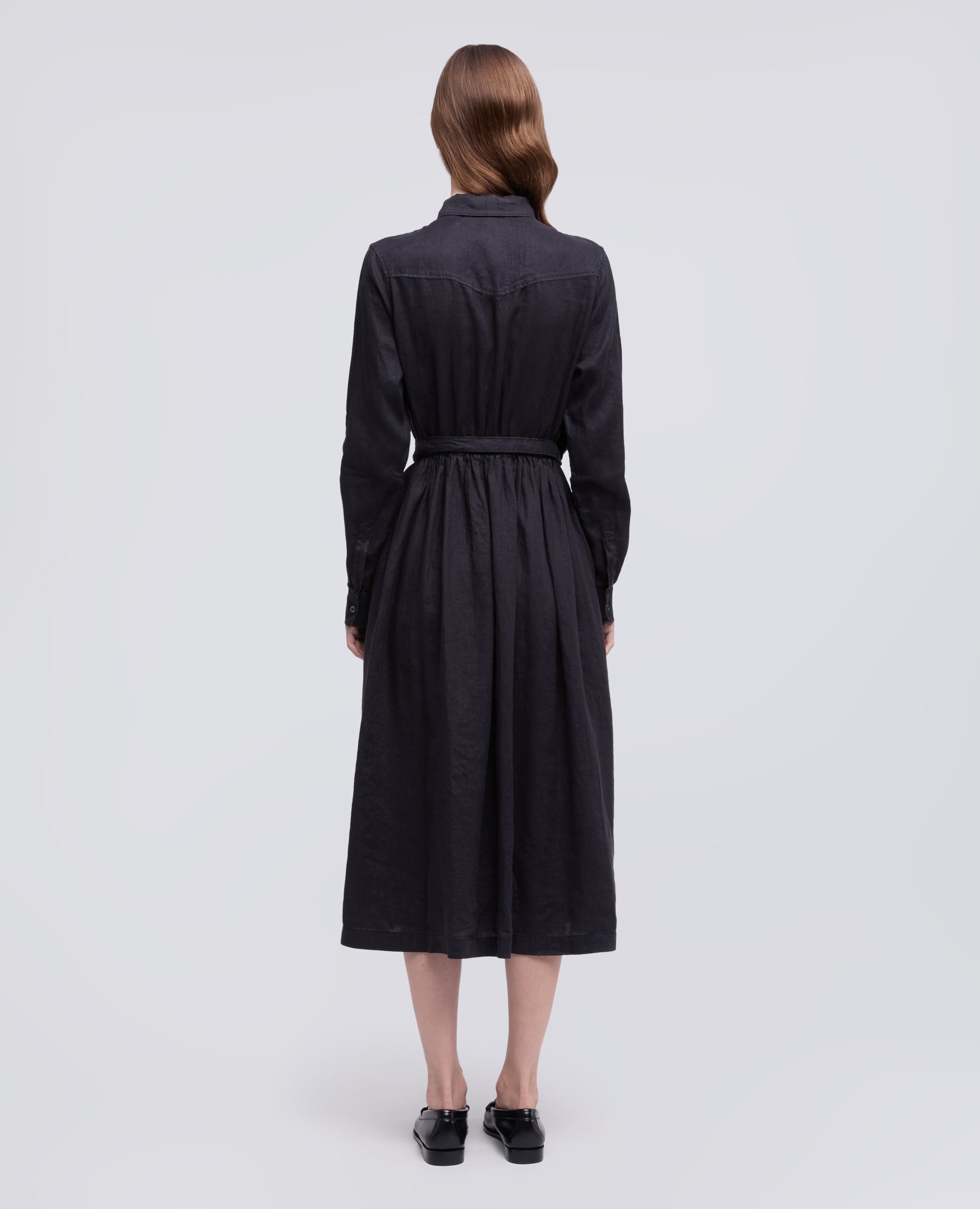 ROBE EN LIN LEGER TEINT EN PIECE - BLU - ASPESI