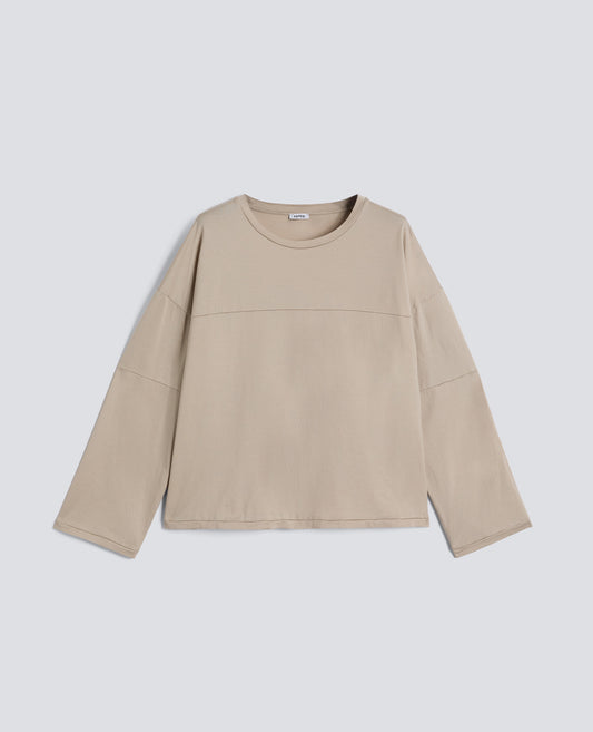 JERSEY DE ALGODON DE MANGA LARGA - BEIGE - ASPESI