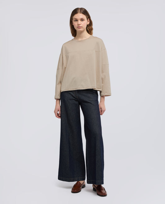 JERSEY DE ALGODON DE MANGA LARGA - BEIGE - ASPESI
