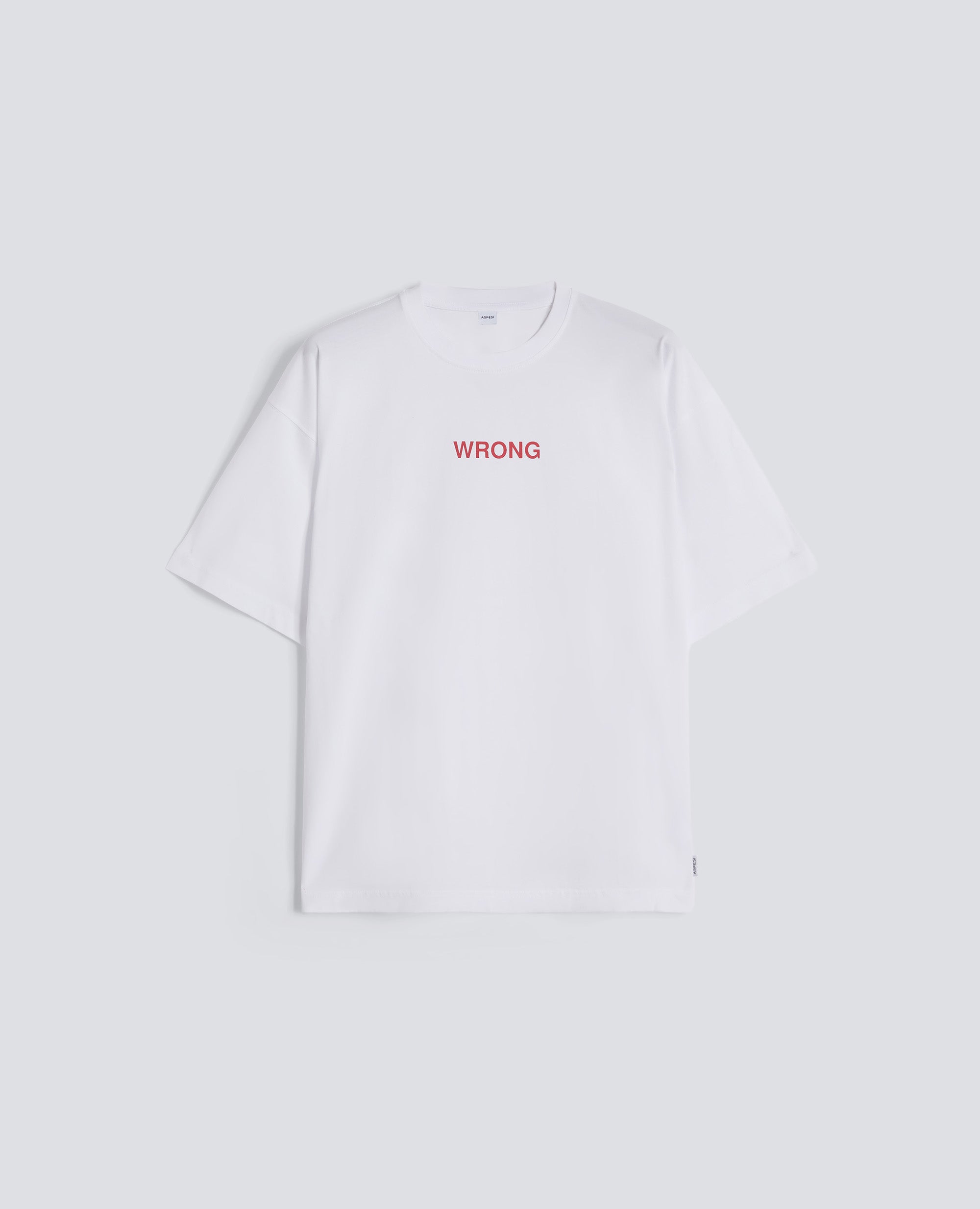 T-SHIRT IN JERSEY DI COTONE CON STAMPA -WRONG- - BIANCO - ASPESI
