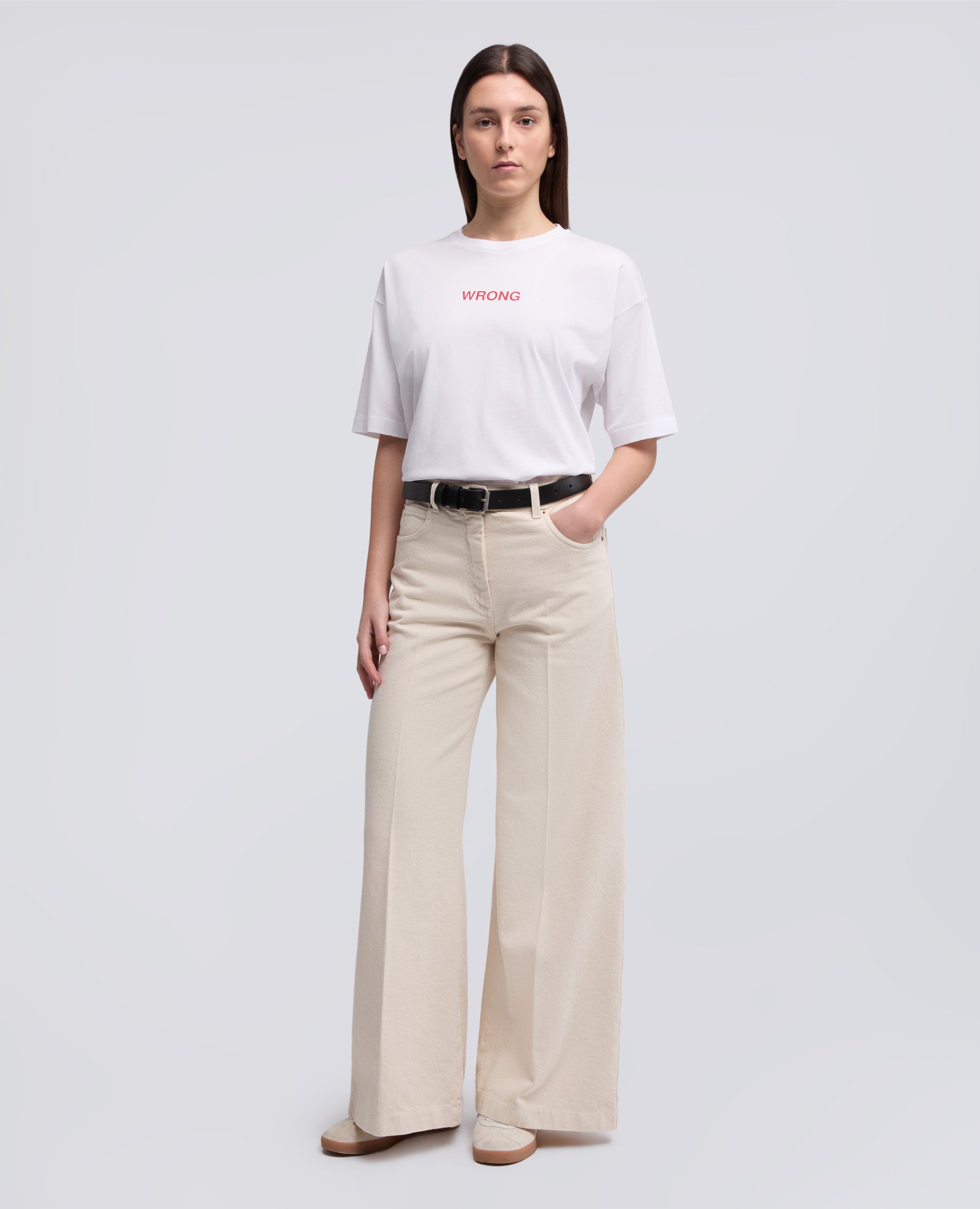 T-SHIRT IN JERSEY DI COTONE CON STAMPA -WRONG- - BIANCO - ASPESI