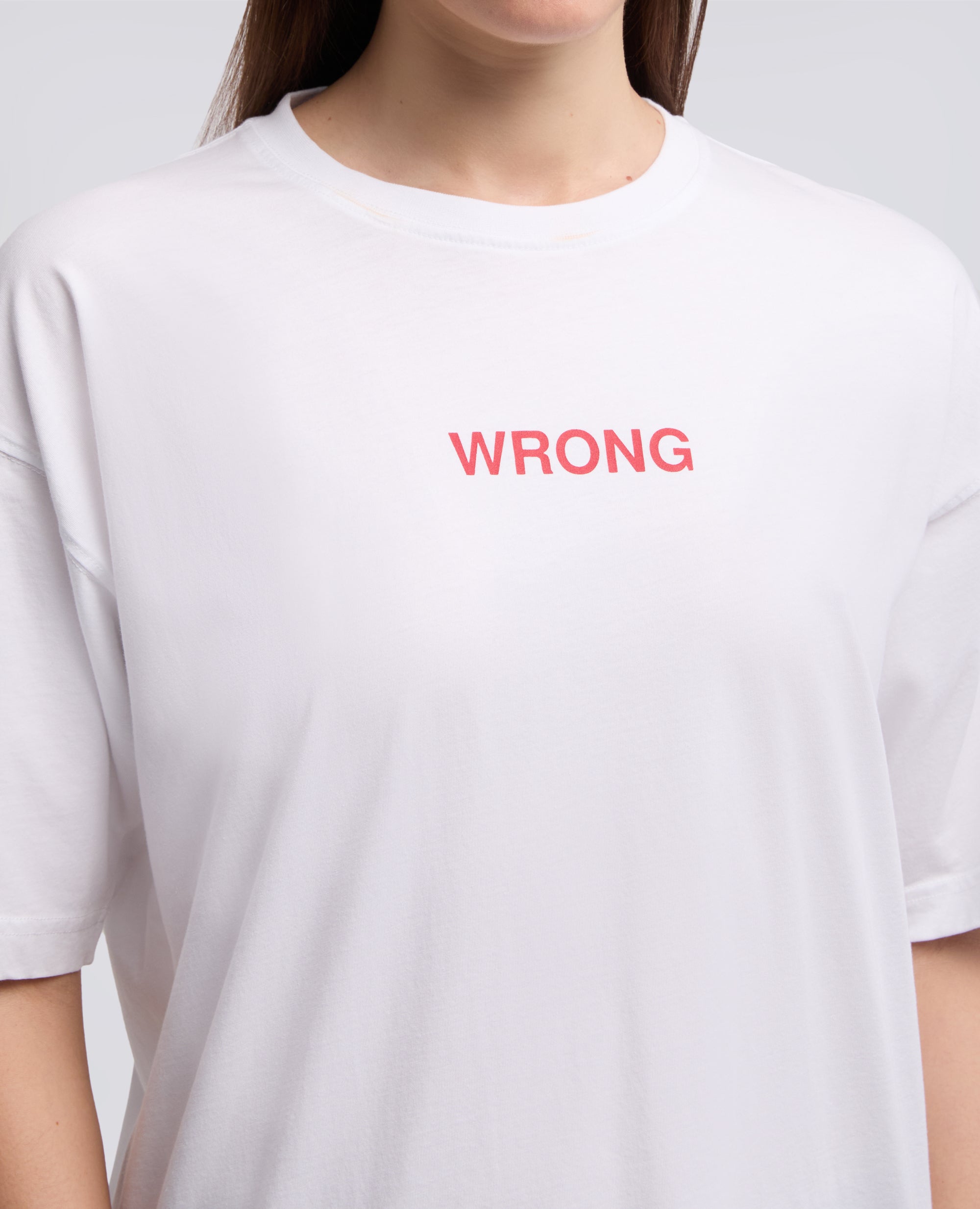 T-SHIRT IN JERSEY DI COTONE CON STAMPA -WRONG- - BIANCO - ASPESI