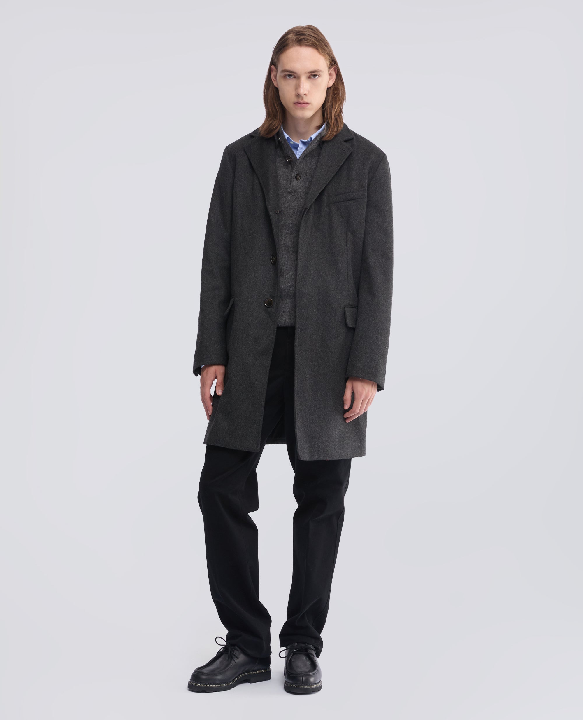 CAPPOTTO IN LANA VERGINE E ALPACA CON OVATTA THERMORE® - GRIGIO - ASPESI