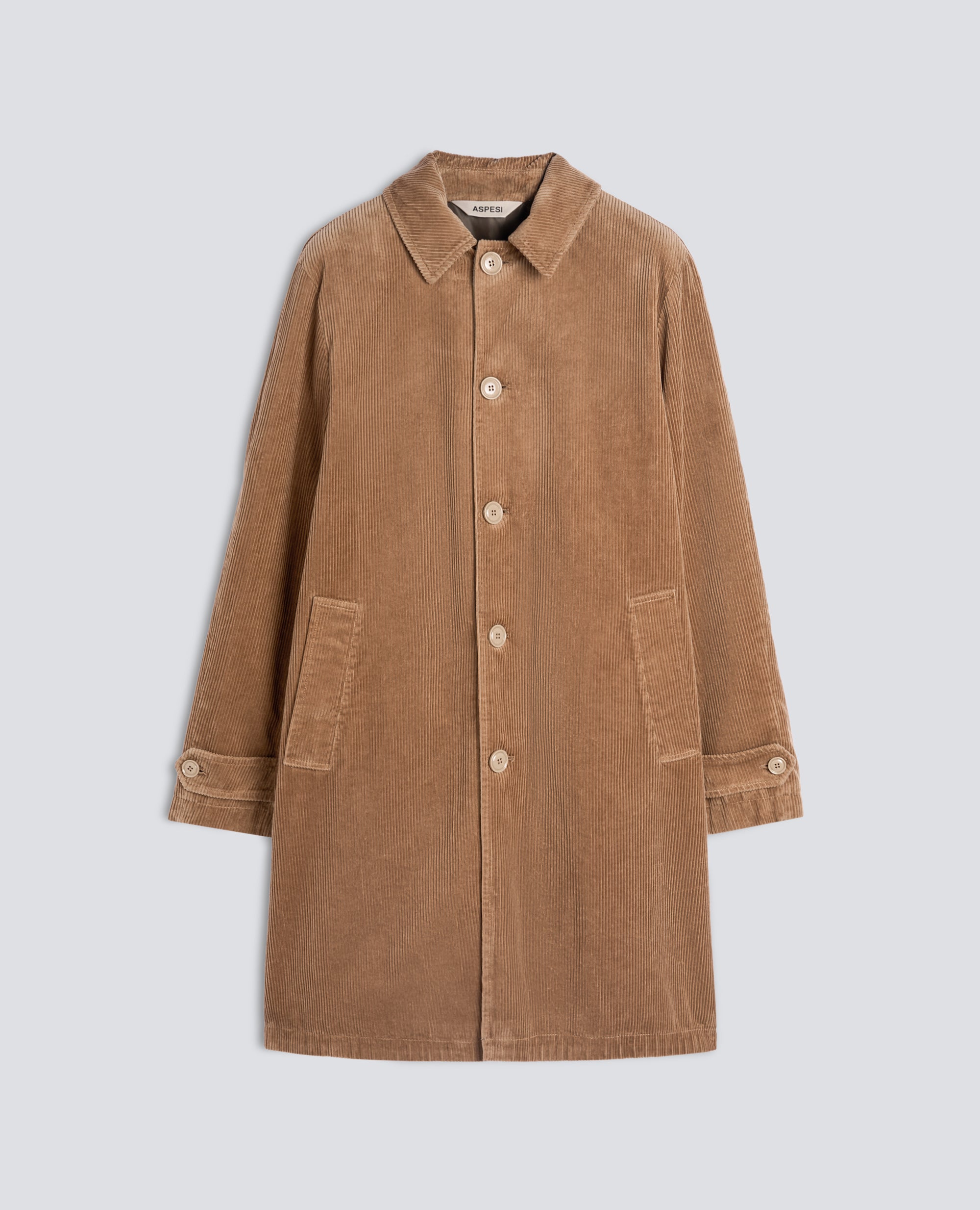 MANTEAU DROIT EN VELOURS COTELE DE COTON À COTES ANGLAISES - BEIGE - ASPESI