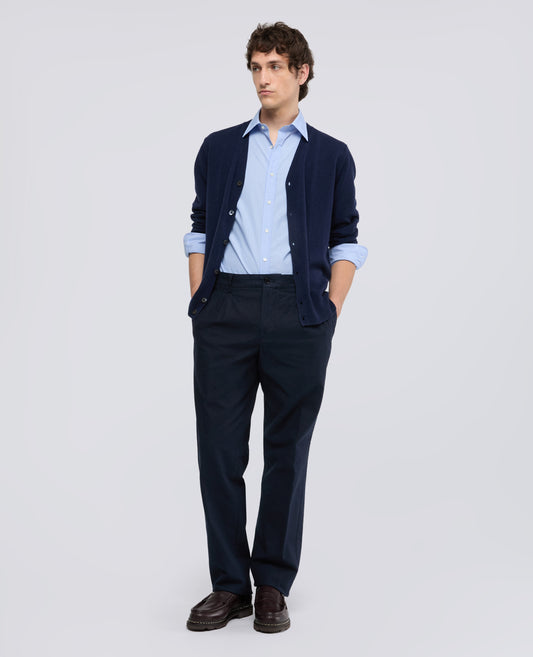 SERGE STRIPED COTTON POPLIN SHIRT - AZZURRO - ASPESI