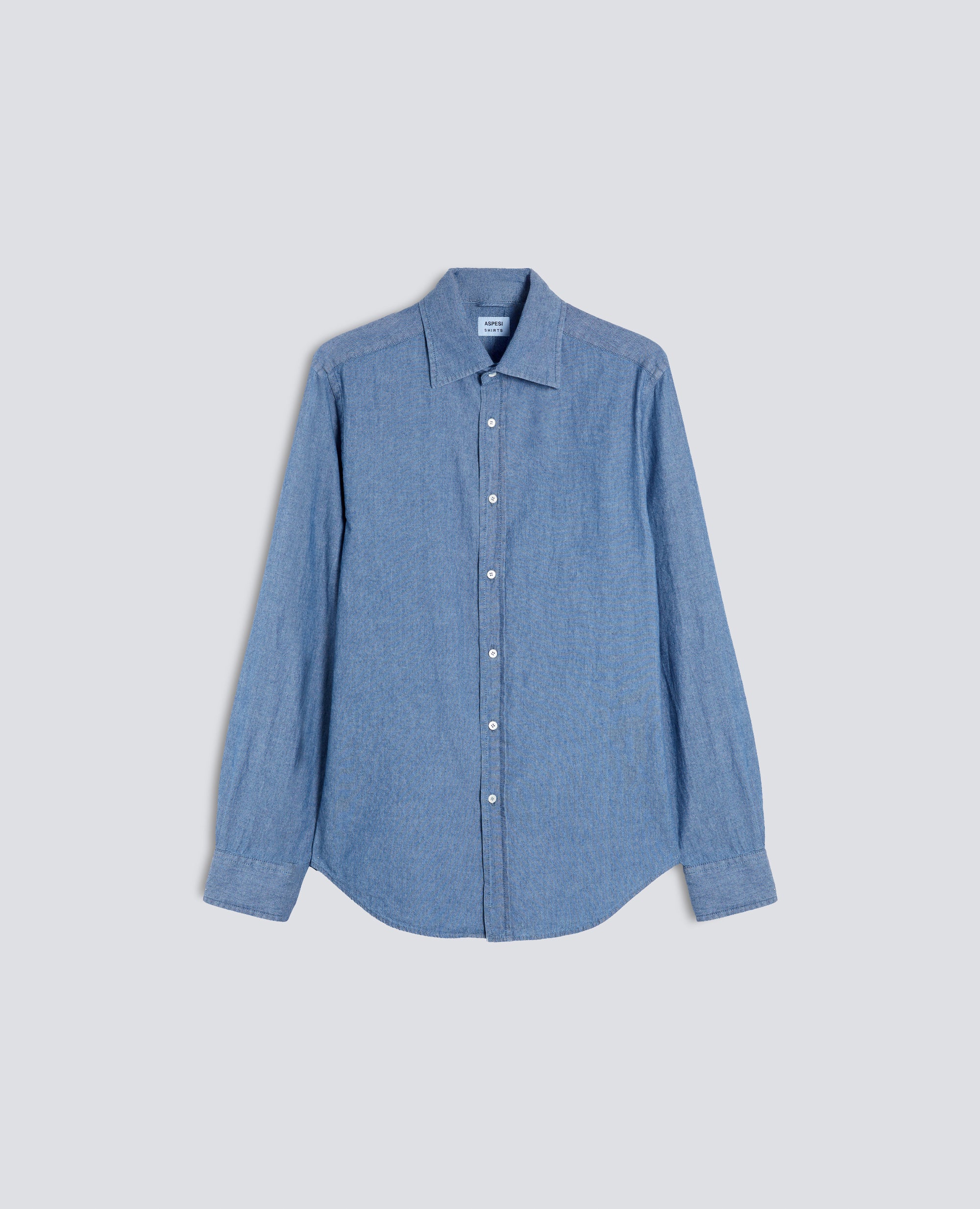 CAMICIA IN CHAMBRAY DI COTONE GIAPPONESE - BLU - ASPESI