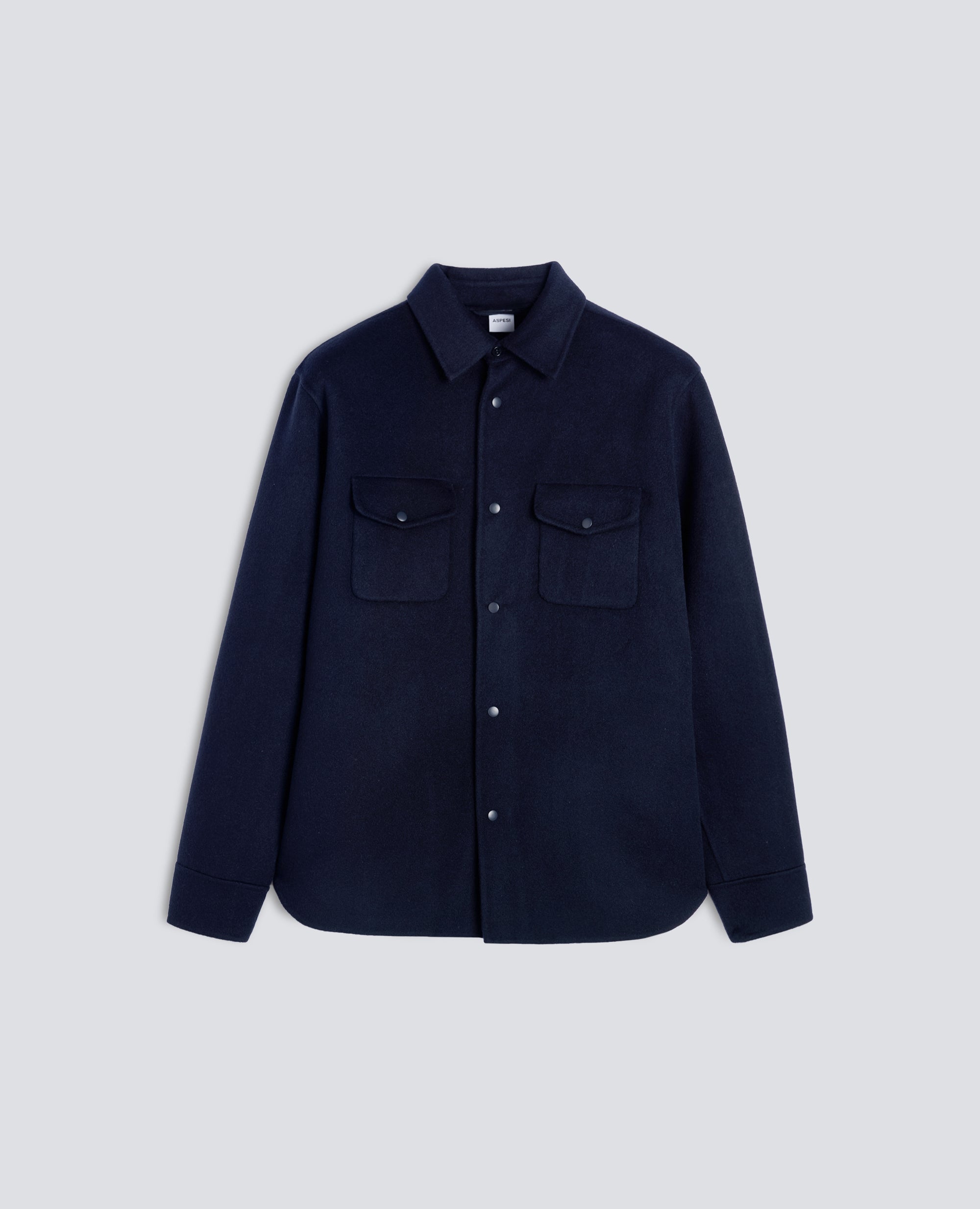 CAMISA -13- EN DOBLE DE LANA - AZUL - ASPESI