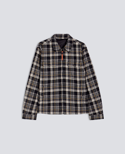 CAMICIA IN FLANELLA CHECK DI COTONE GARZATA FODERATA IN NYLON, REVESIBILE - MULTICOLOR - ASPESI