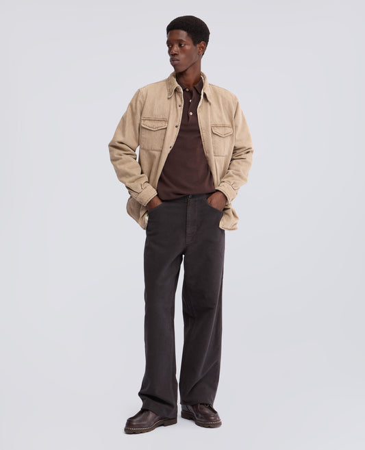 CAMISA DE DENIM DE ALGODON ACOLCHADA CON GUATA LIGERA - BEIGE - ASPESI