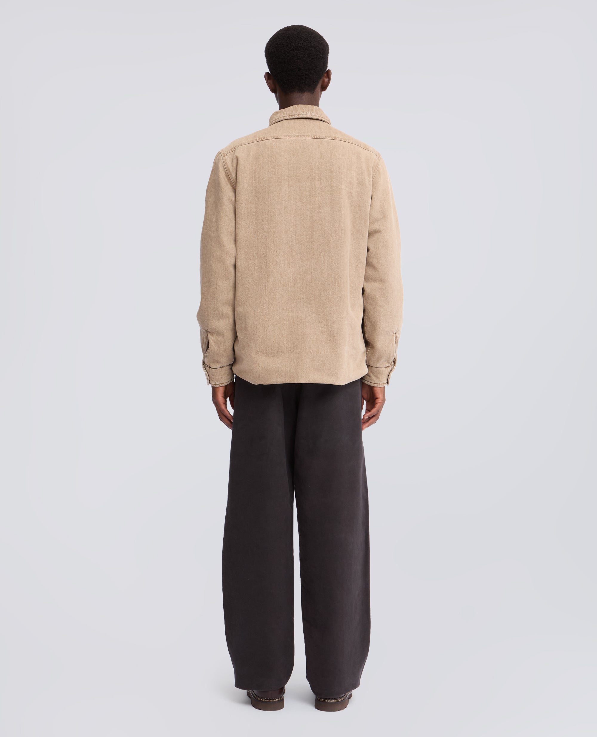 CAMICIA IN DENIM DI COTONE IMBOTTITA CON OVATTA LEGGERA - BEIGE - ASPESI