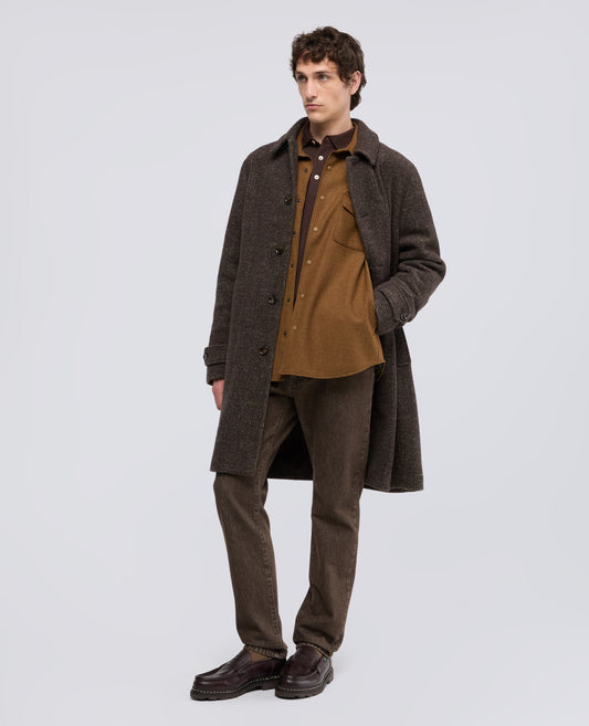 COMFORT WOOL FLANNEL SHIRT - BROWN - ASPESI