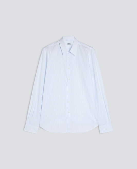 CAMICIA IN POPELINE DI COTONE RIGATO - AZZURRO - ASPESI