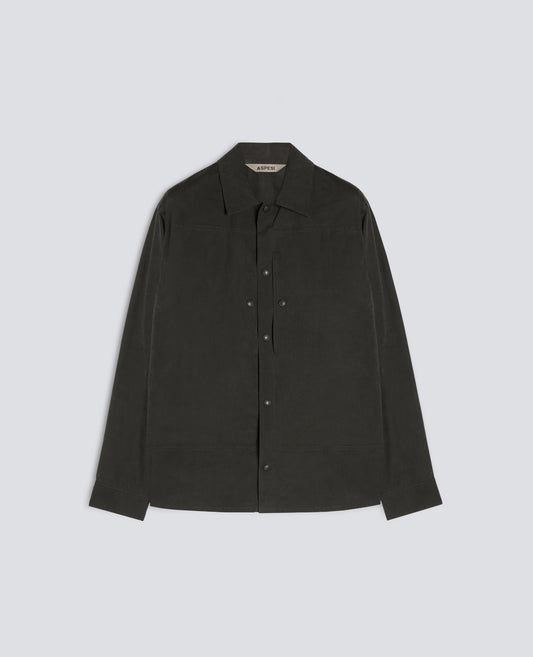 CAMICIA SFODERATA IN TELA DRY WAX - GRIGIO - ASPESI
