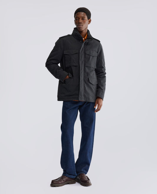 MINI-FELDJACKE AUS DRY-WAX-CANVAS MIT THERMORE®-WATTIERUNG - BLAU - ASPESI