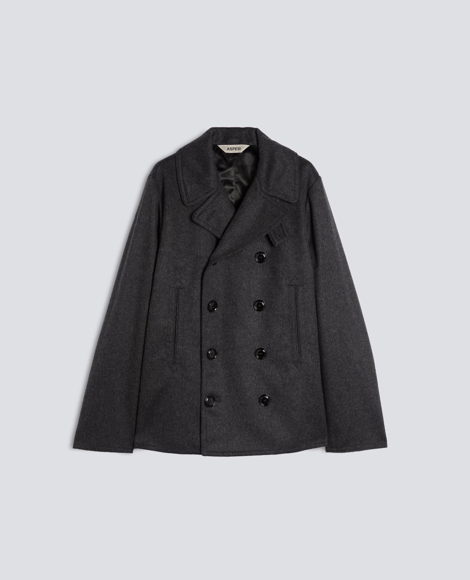 PEACOAT IN LODEN DI LANA E ALPACA IMBOTTITO CON THERMORE - GRIGIO - ASPESI