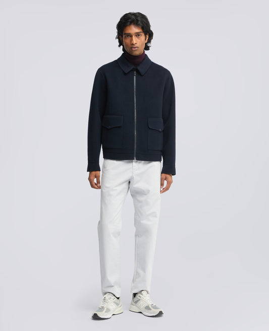 DOUBLE-FACED WOOL JACKET - BLU - ASPESI