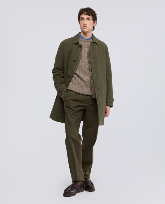 MANTEAU PERFETTO EN FUTAINE DE COTON TEINT EN PIECE - VERDE - ASPESI