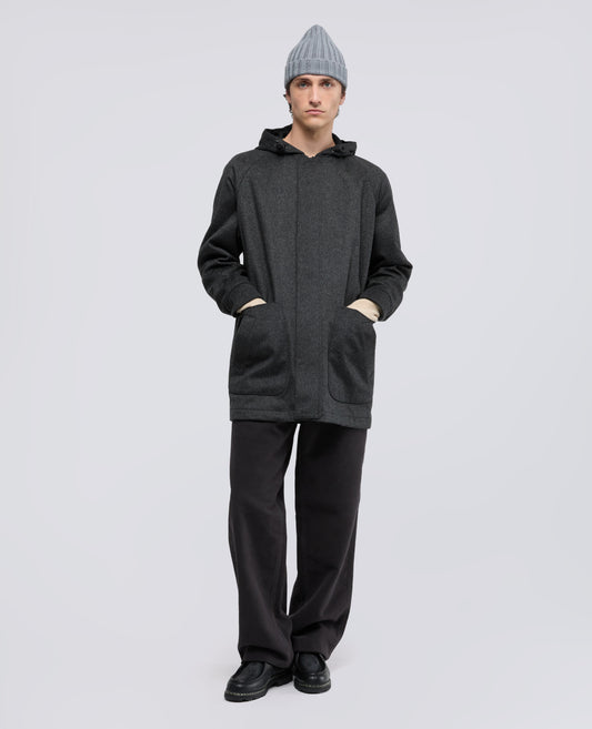 PARKA EN LODEN DE LAINE ET ALPAGA MATELASSEE AVEC THERMORE - GRIGIO - ASPESI