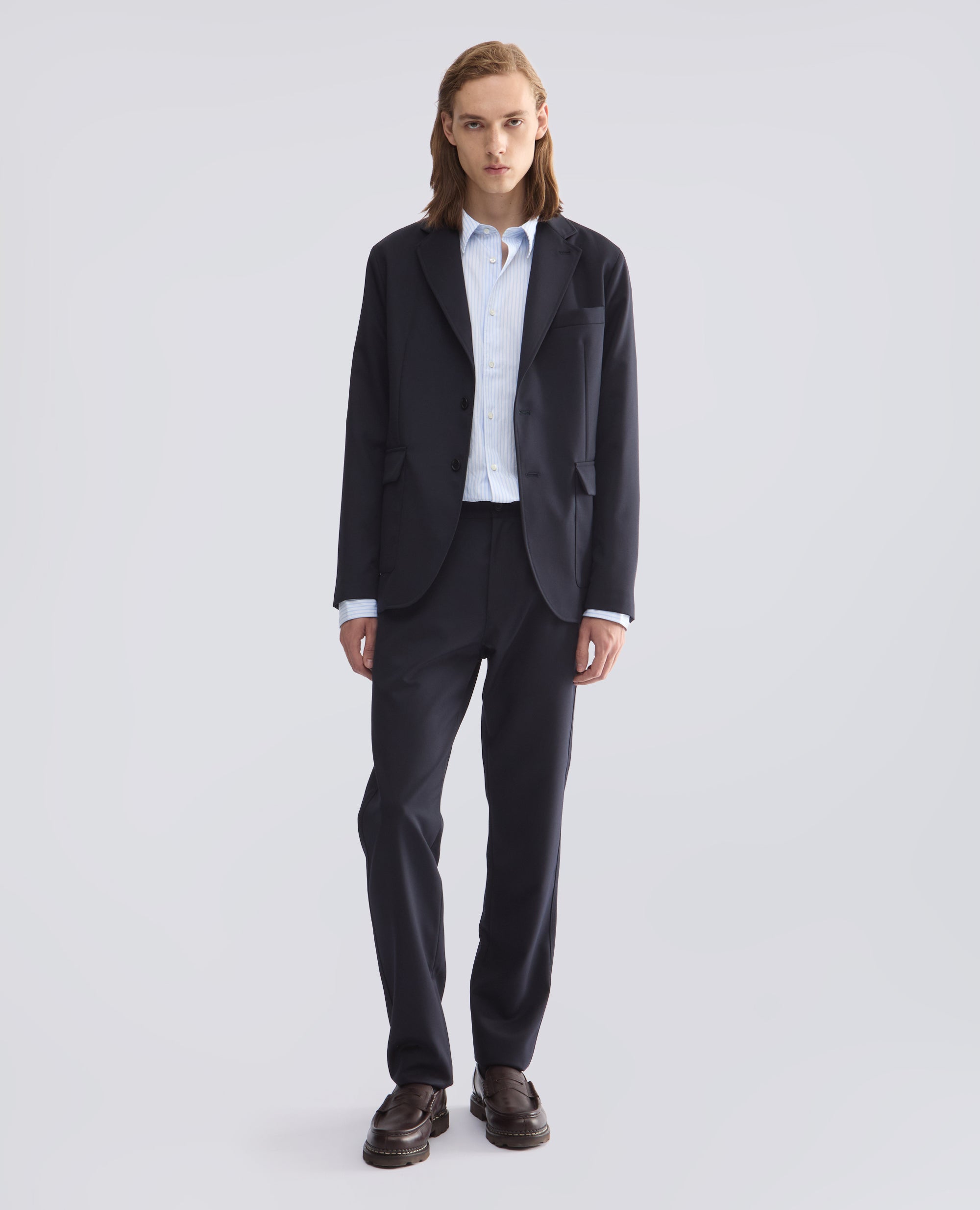 BLAZER IN GABARDINA DI PURA LANA VERGINE - BLU - ASPESI