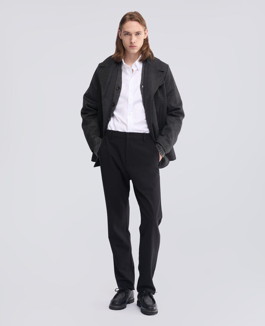 TECNOLANA FLANNEL COMFORT CHINO TROUSERS - BLACK - ASPESI