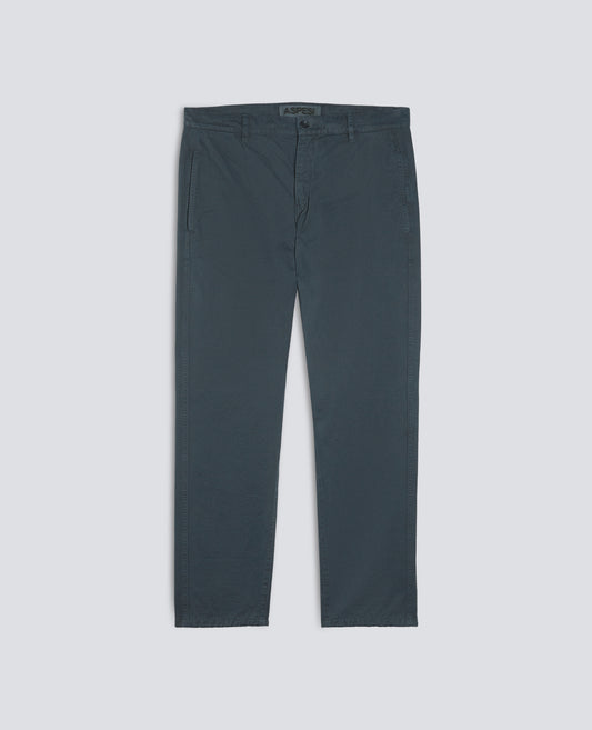 PANTALON CHINO EN GABARDINE DE COTON TEINT EN PIECE - GRIGIO - ASPESI