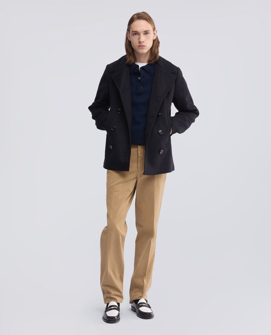 GARMENT-DYED SANDED COTTON GABARDINE TROUSERS - BEIGE - ASPESI