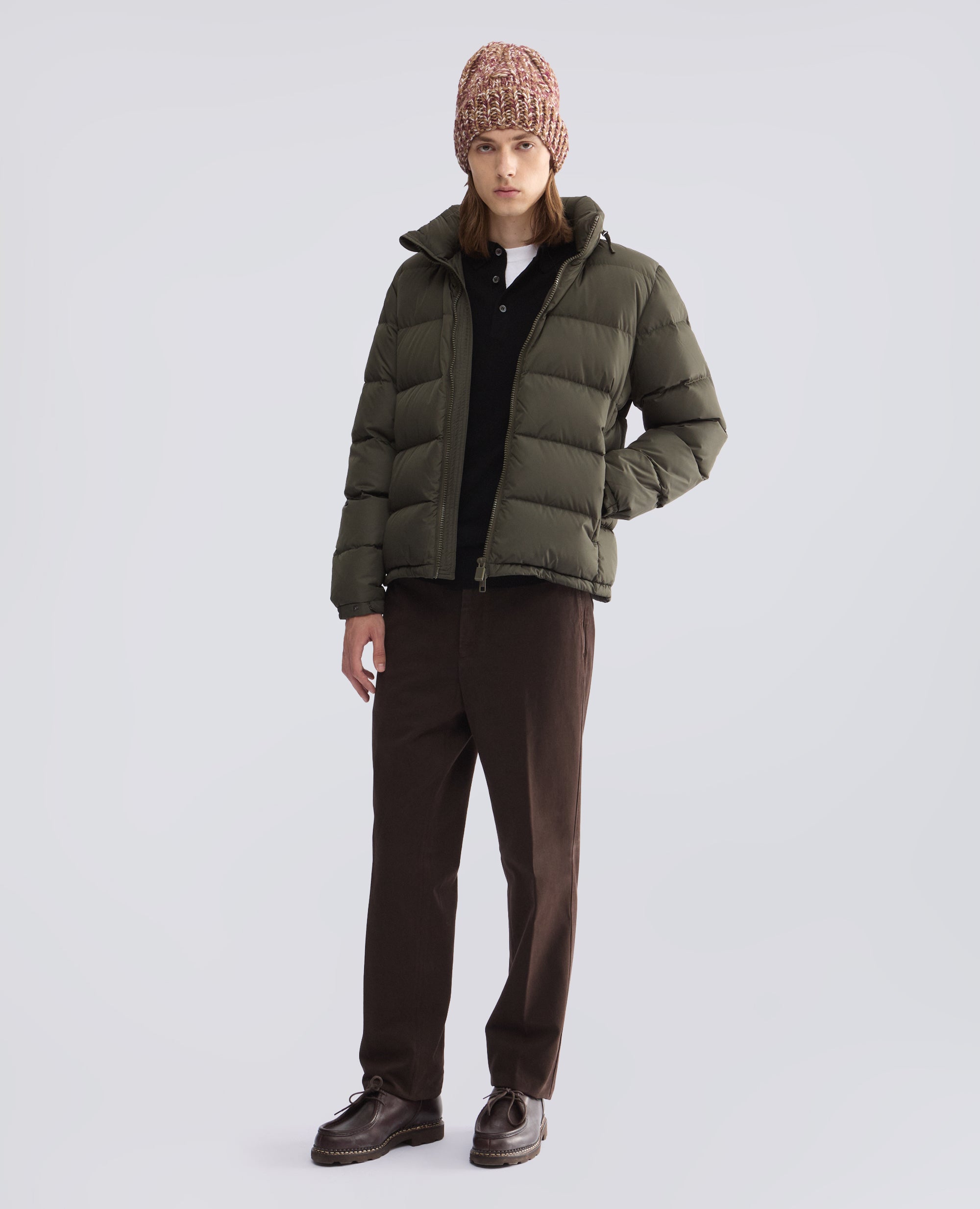 PANTALONE IN GABARDINA DI COTONE SMERIGLIATA, TINTO CAPO - MARRONE - ASPESI