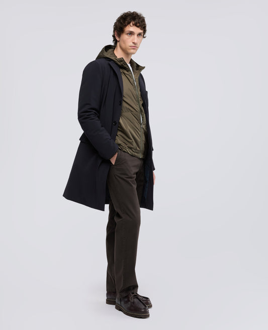 PIECE-DYED COTTON GABARDINE TROUSERS - MARRONE - ASPESI