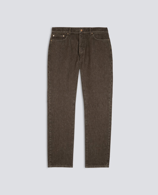 COTTON DENIM TROUSERS - BROWN - ASPESI