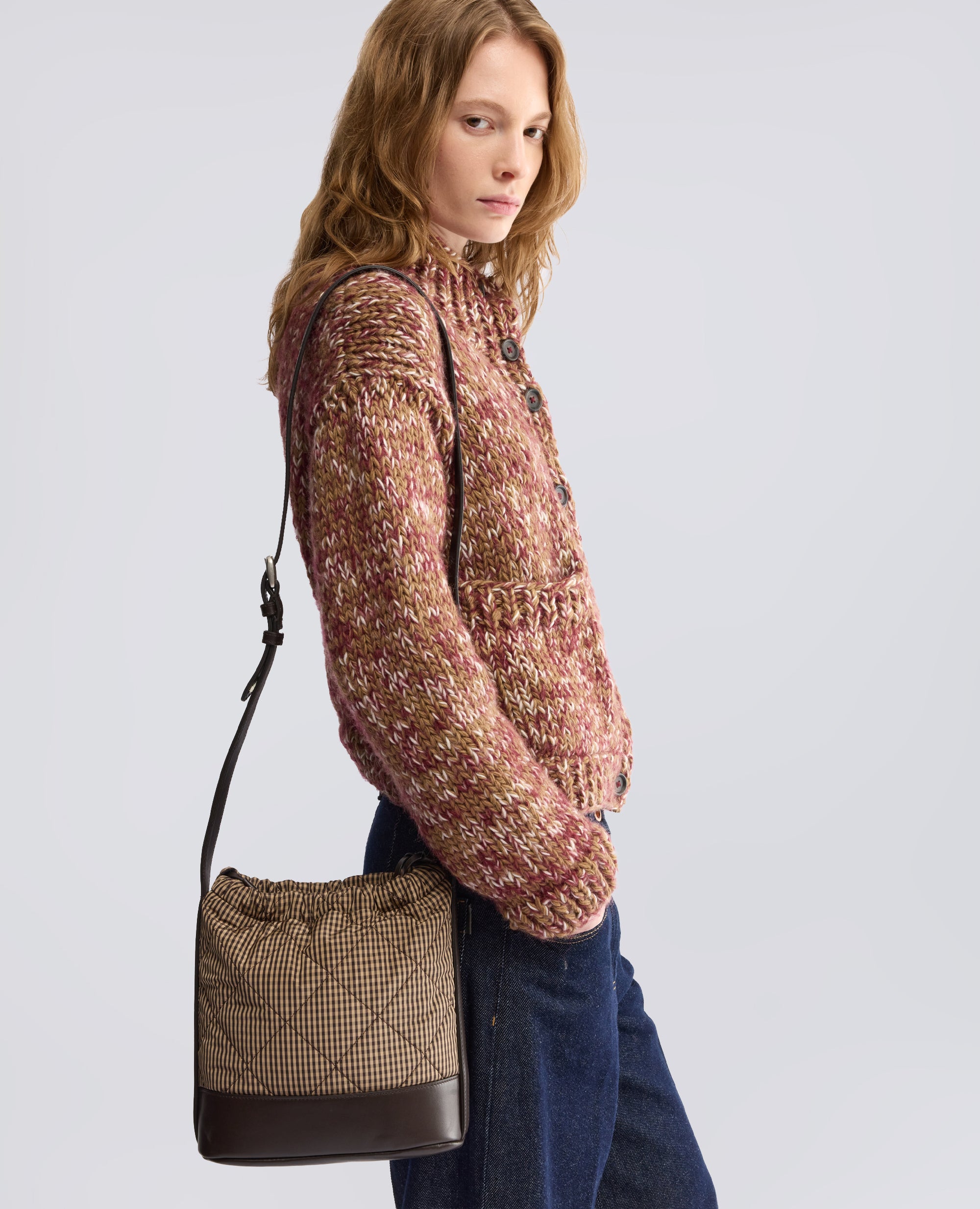 BORSA A SECCHIELLO TRAPUNTATA IN TAFFETAS - MULTICOLOR - ASPESI
