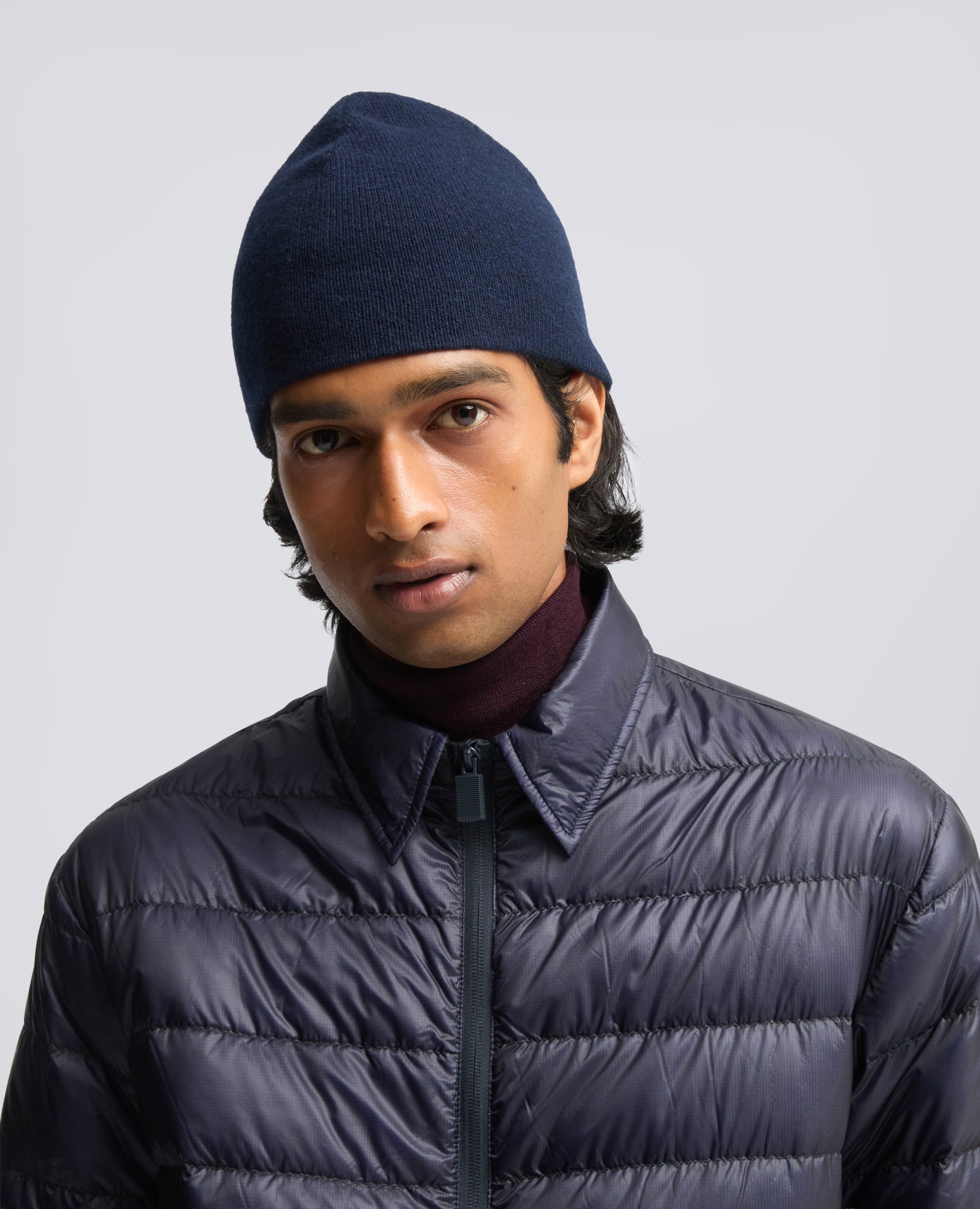 BERRETTO IN LANA, YAK E CASHMERE - BLU - ASPESI