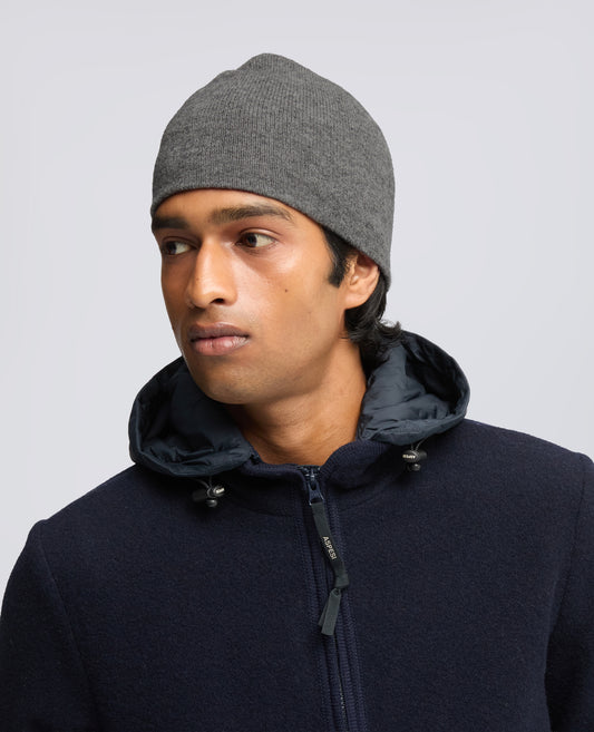 WOOL, CASHMERE AND YAK BEANIE - GRIGIO - ASPESI