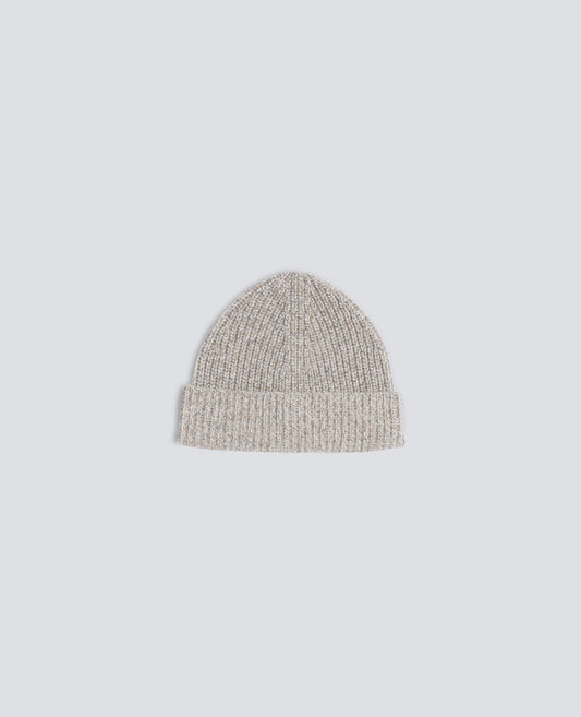 RIBBED WOOL BEANIE - BEIGE - ASPESI