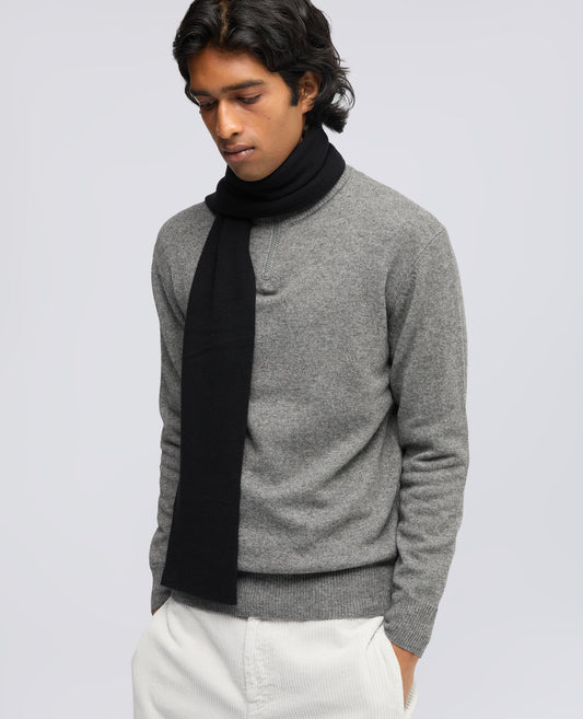 WOOL, CASHMERE AND YAK SCARF - NERO - ASPESI