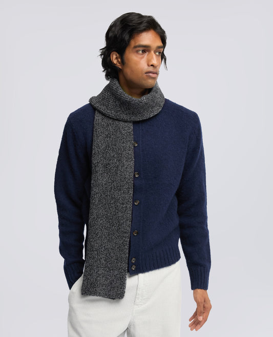 RIBBED WOOL SCARF - GRIGIO - ASPESI
