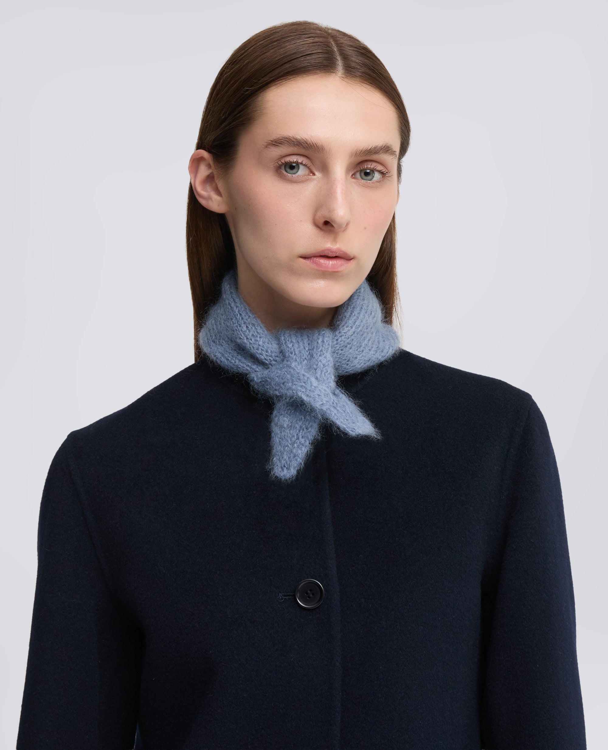 KLEINES TUCH AUS MOHAIR UND WOLLE - AZZURRO - ASPESI