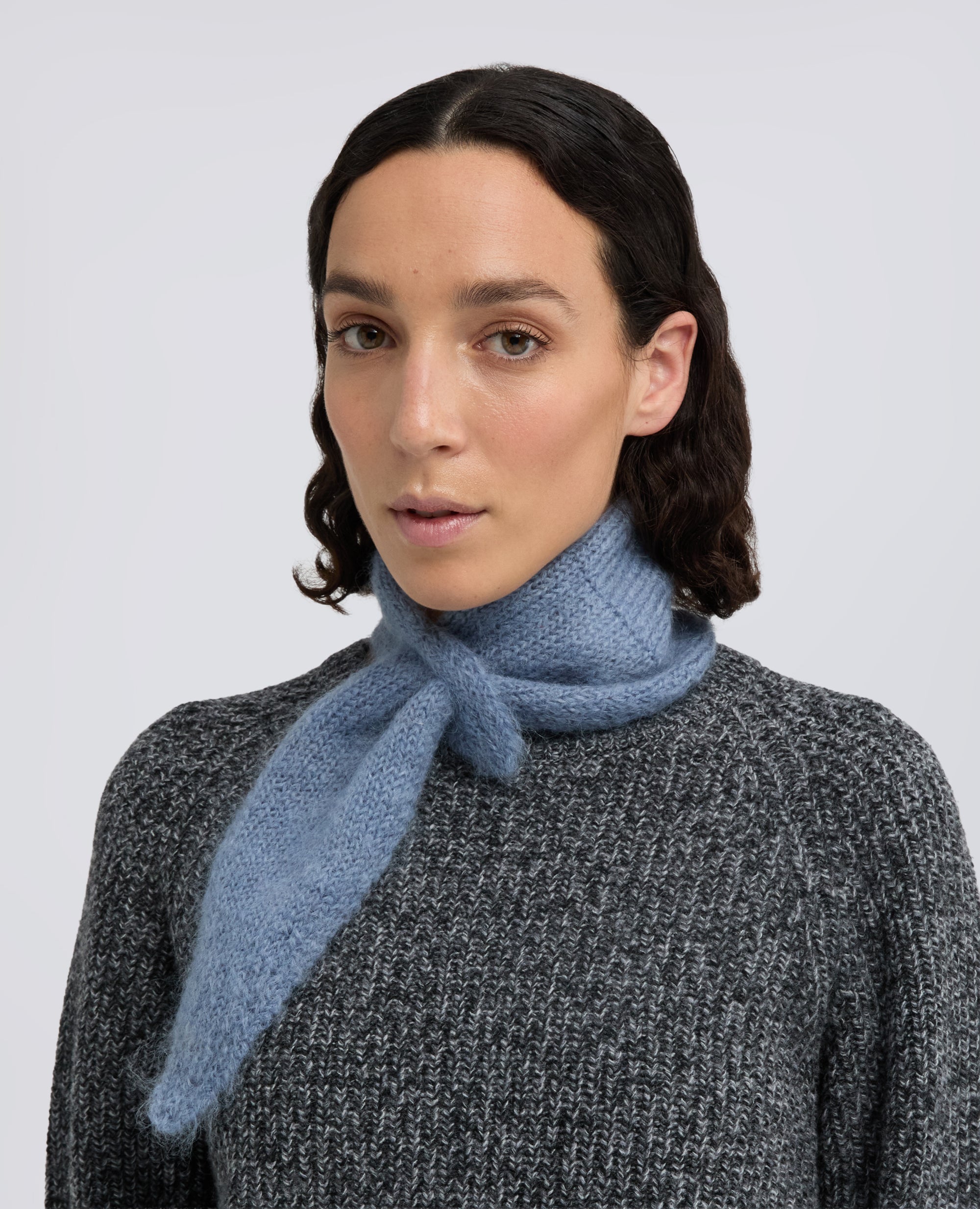KLEINES TUCH AUS MOHAIR UND WOLLE - AZZURRO - ASPESI