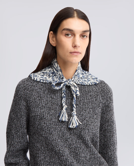 COL FAIT MAIN EN MOHAIR AVEC LACETS TRESSES - MULTICOLEUR - ASPESI