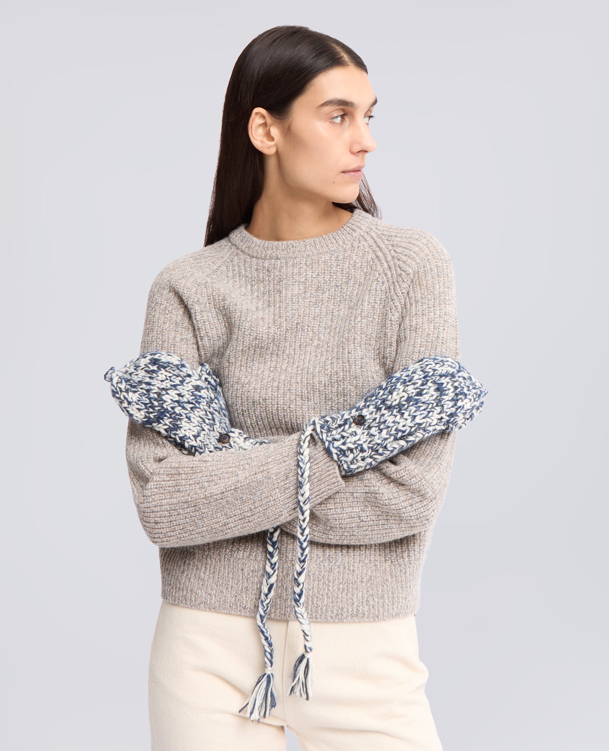 MUFFOLE APRIBILI IN LANA VERGINE E MOHAIR FATTE A MANO - MULTICOLOR - ASPESI
