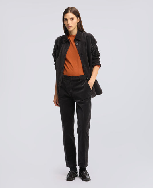 PANTALON DE TERCIOPELO LISO - MARRONE - ASPESI