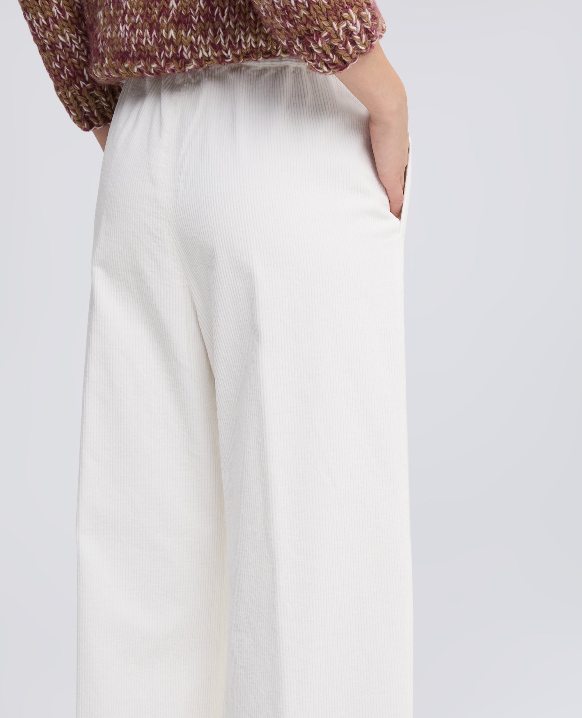 PANTALONE IN VELLUTO A COSTE CON ELASTICO - NATURALE - ASPESI