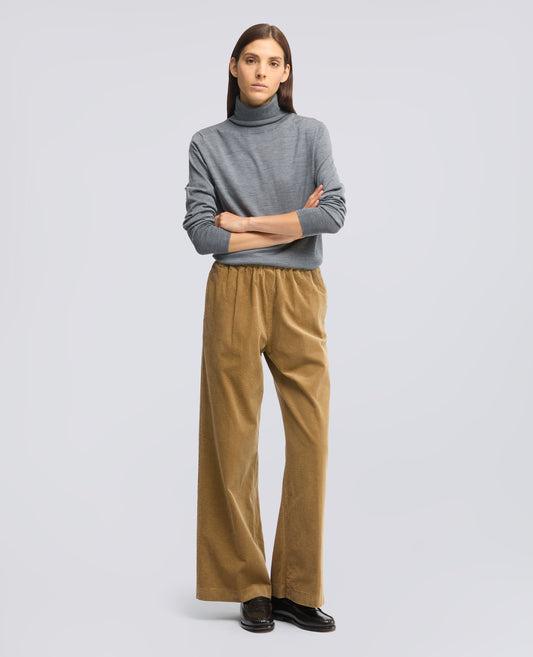 HOSE AUS CORDSAMT MIT GUMMIZUG - BEIGE - ASPESI