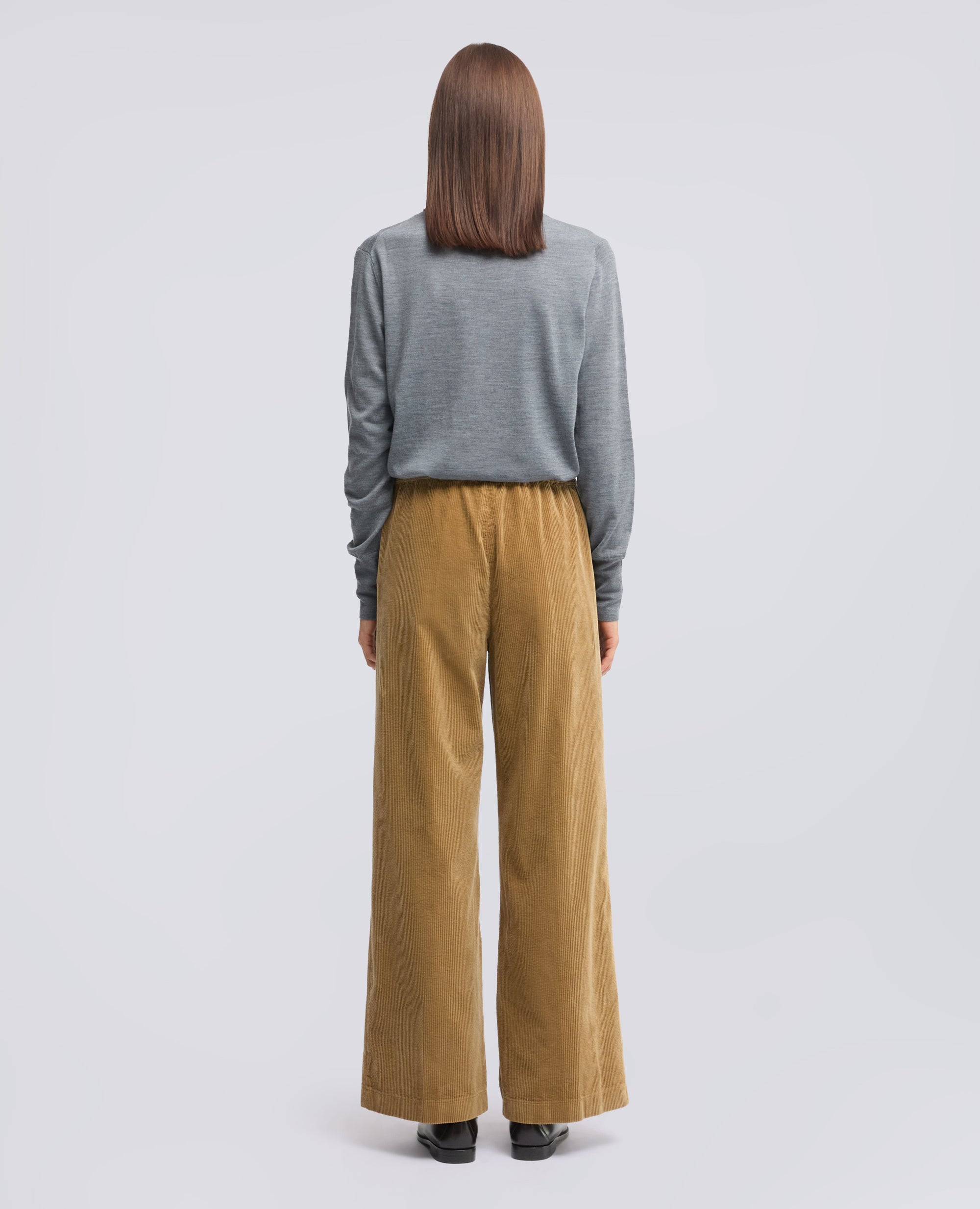 PANTALONE IN VELLUTO A COSTE CON ELASTICO - BEIGE - ASPESI