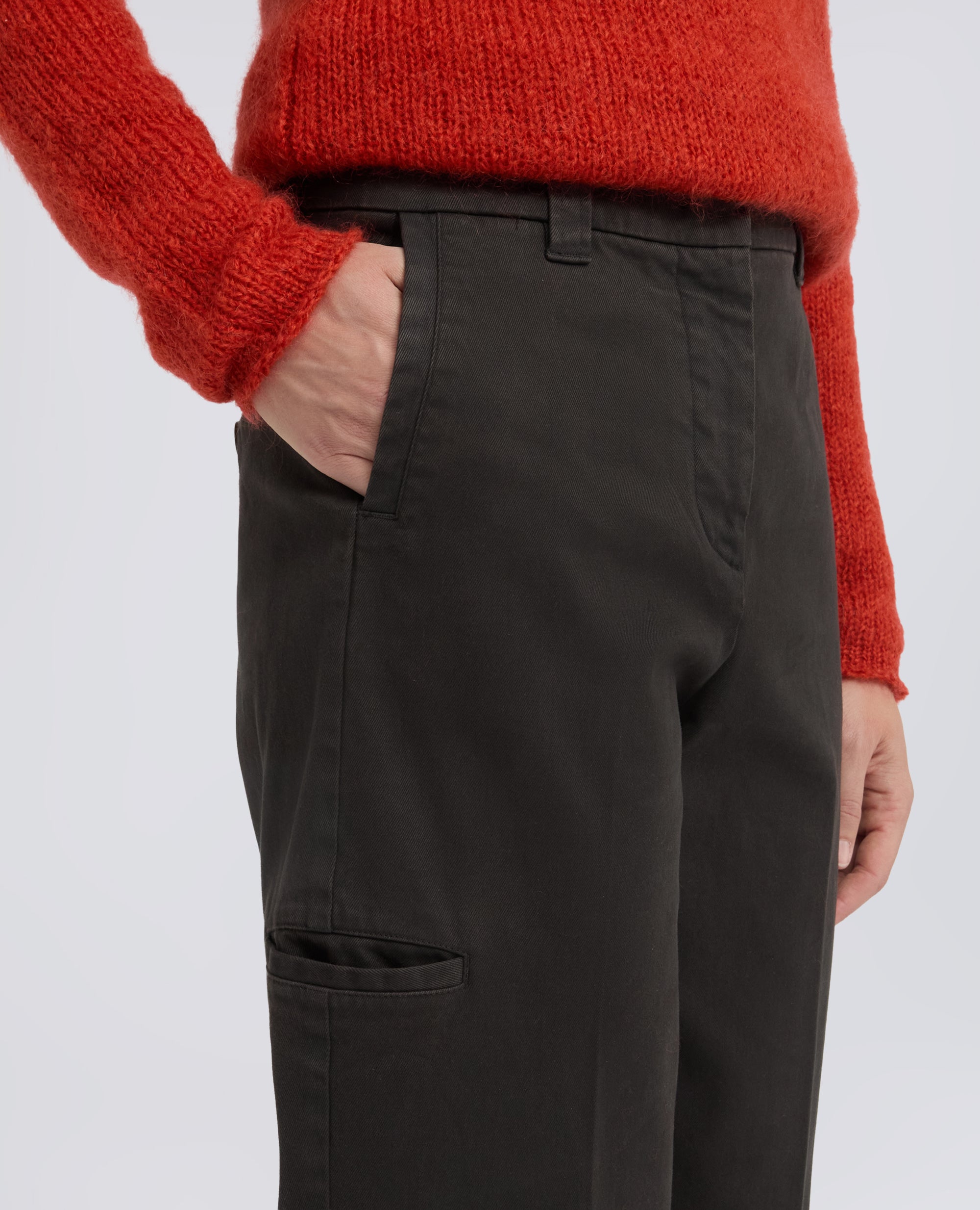 PANTALON EN GABARDINE DE COTON - MARRONE - ASPESI