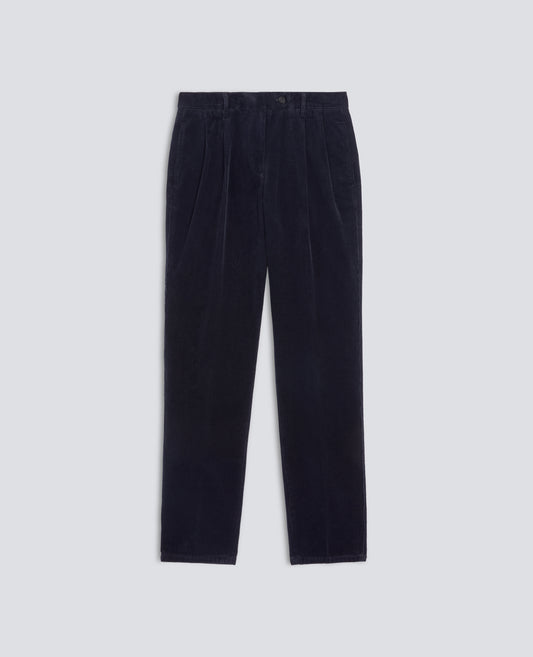 PANTALONE IN VELLUTO A COSTE DI COTONE - BLU - ASPESI