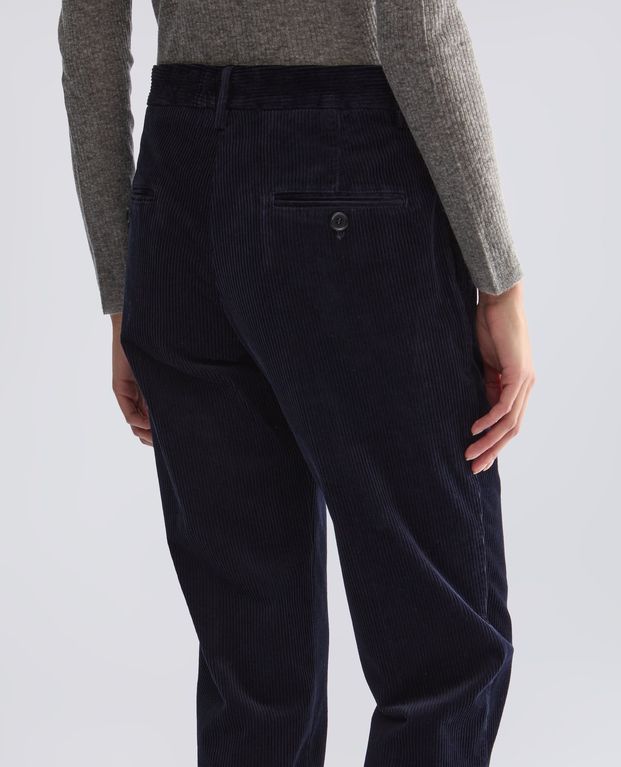 PANTALON EN PANA DE ALGODON - AZUL - ASPESI