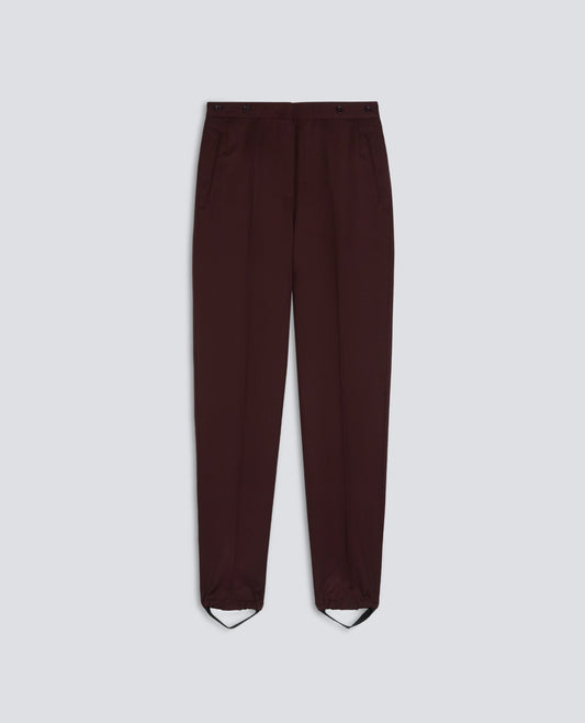PANTALON DE TALLE ALTO EN GABARDINA DE LANA VIRGEN - MARRONE - ASPESI