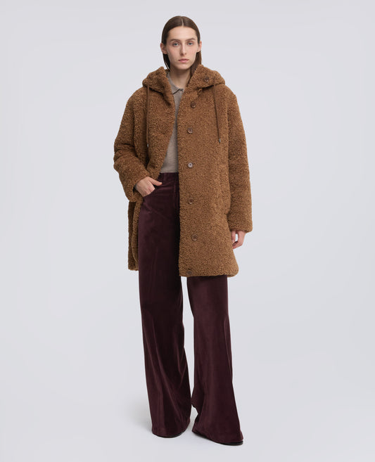 SMOOTH VELVET WIDE TROUSERS - ROSSO - ASPESI