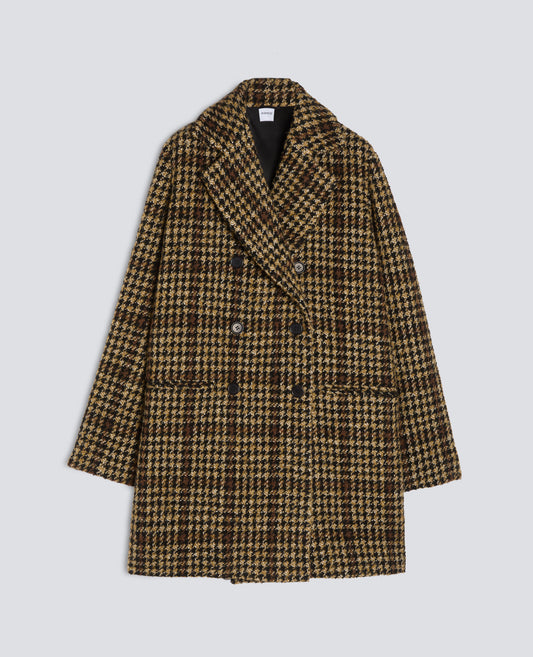 WOOL AND ALPACA BLEND BOUCLE COAT - GIALLO - ASPESI