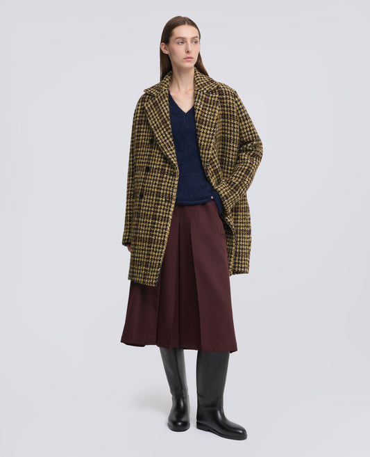 WOOL AND ALPACA BLEND BOUCLE COAT - GIALLO - ASPESI